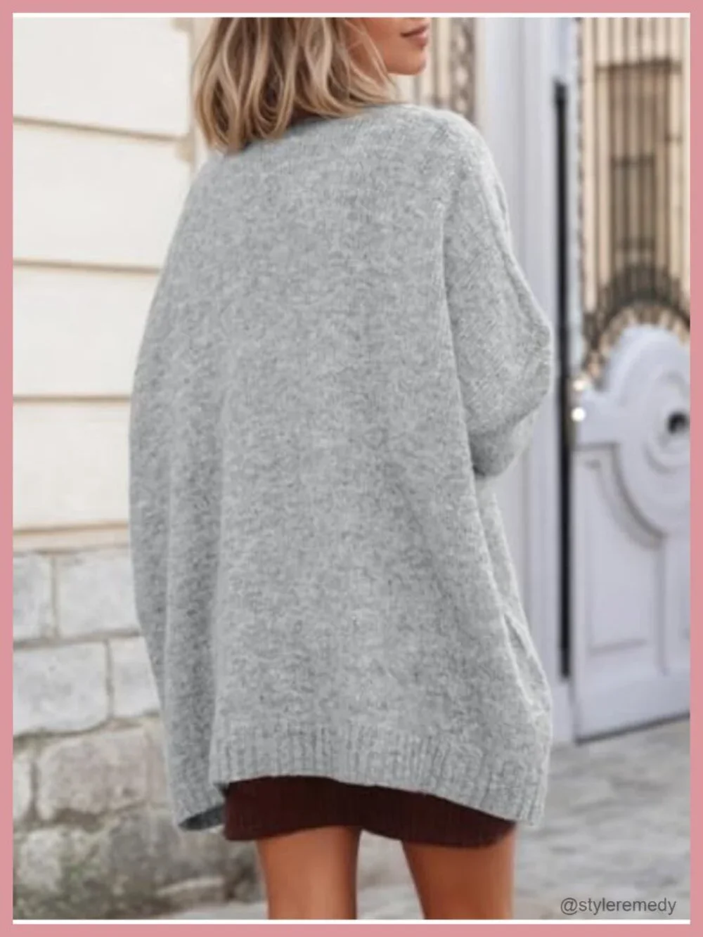Women's Oversized Tunic Sweater Crew Neck Chunky Knit Soft Pullover